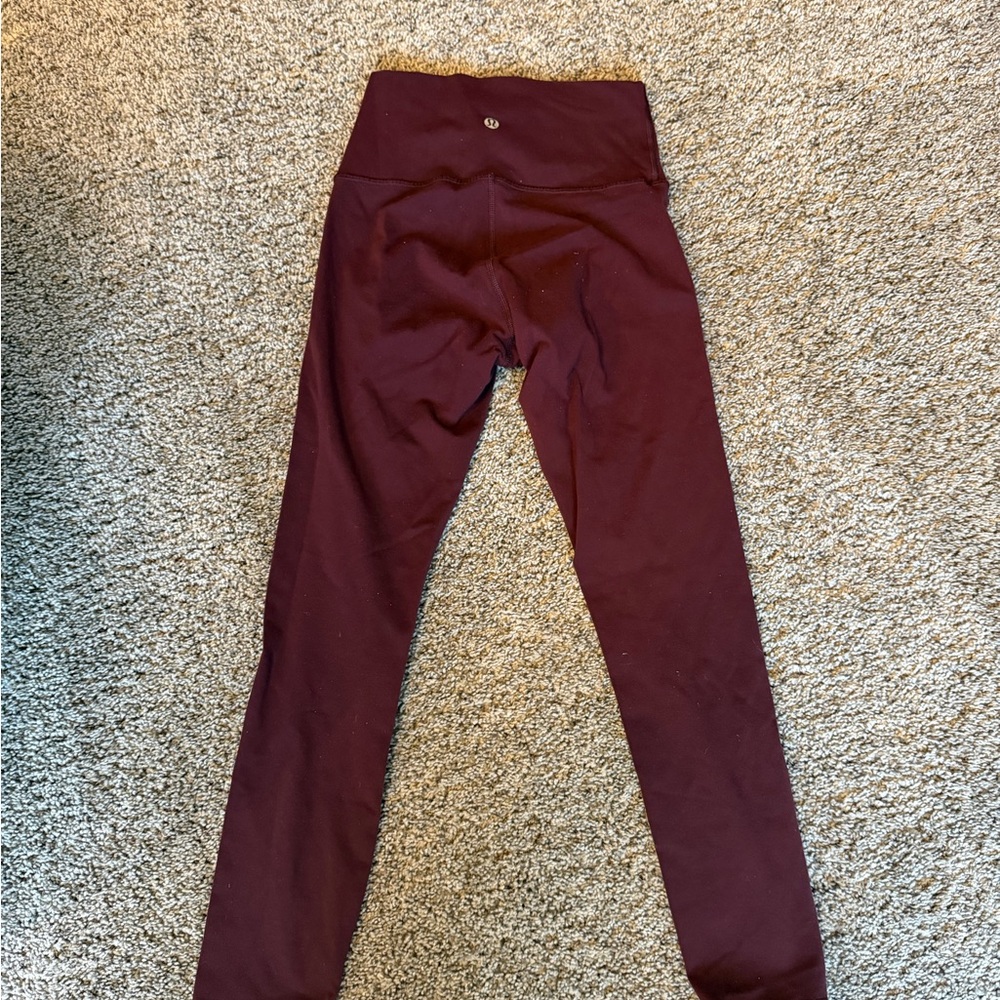 Lululemon Burgundy 7/8 leggings size 4